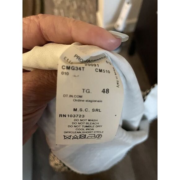 ARMANI COLLEZIONI Le Giorgio $895 Italy Geo Print Cotton Silk Jacket Top Size 12 - Picture 5 of 5